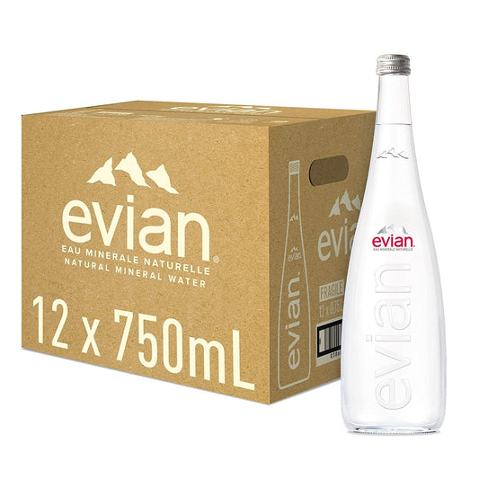 Evian Water - Still 750ml X 12 Glass Bottle box